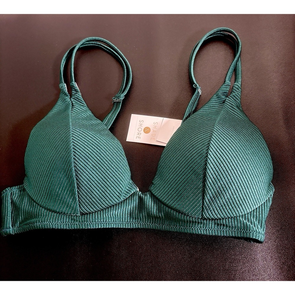 Evergreen Bathing Top Shade & Shore 34B Target Jewel Tone Padded NWT